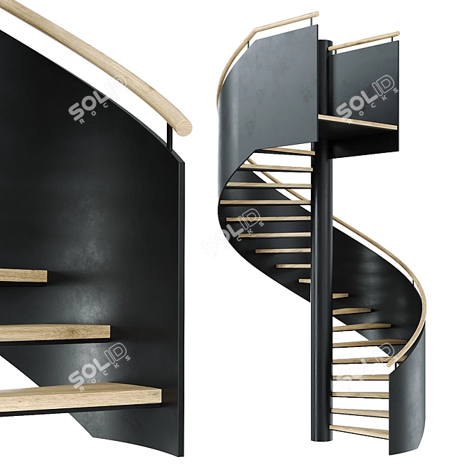 Luxury Spiral Staircases Set 2 3D model image 3