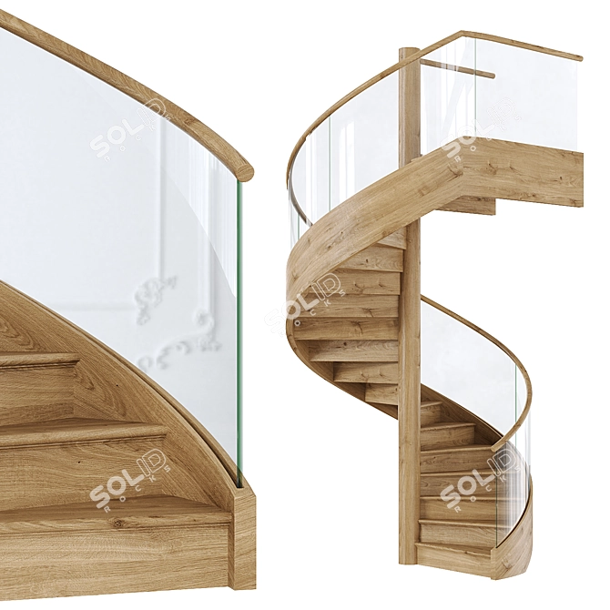 Luxury Spiral Staircases Set 2 3D model image 4