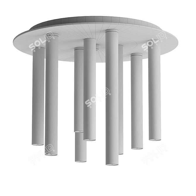 Modern Metal LED Ceiling Light 3D model image 3