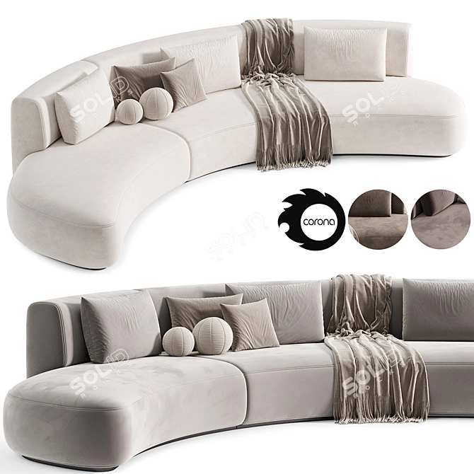 TONY Modern Sofa: Sleek Elegance 3D model image 1