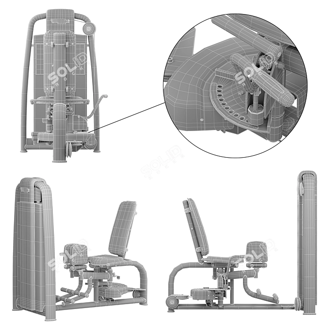 Technogym Selection 700 Ab-Abductor 3D model image 6