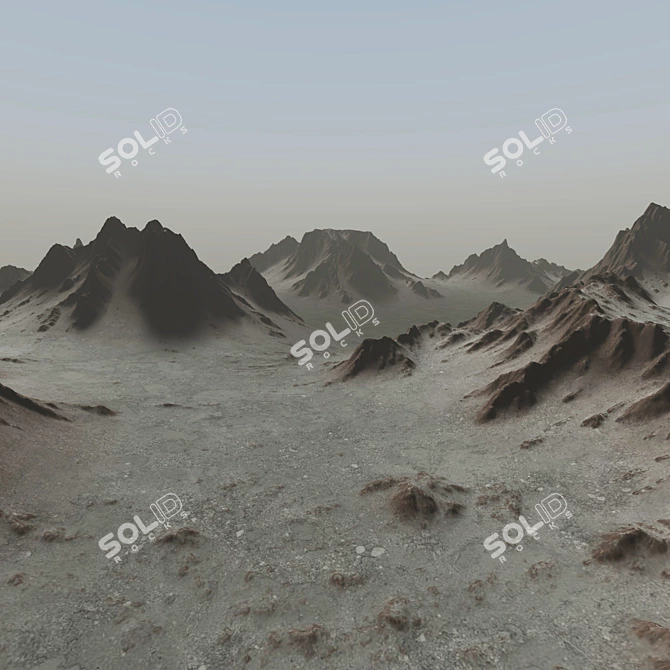 Snow-Capped Mountain 3D Model 3D model image 3