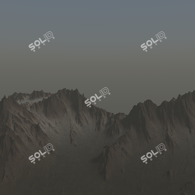 Snowy Peaks 3D Mountain Model 3D model image 4