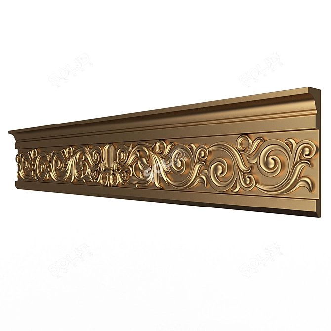 Elegant Cornice Molding Kit 3D model image 3