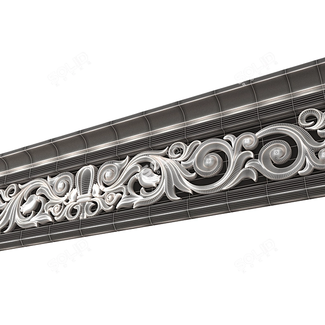 Elegant Cornice Molding Kit 3D model image 6