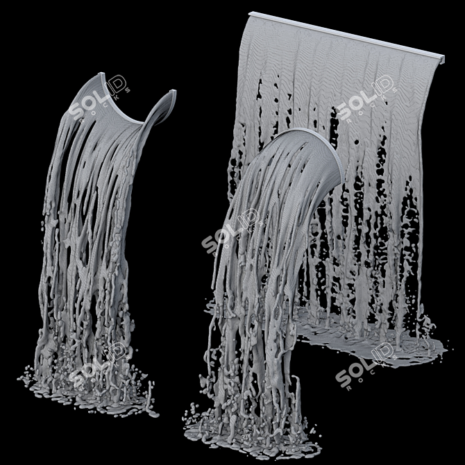 Serene Cascading Water Fountain 3D model image 2