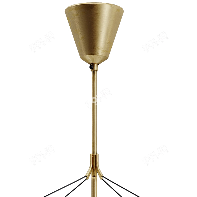 Vintage Arredoluce Hanging Lamp 3D model image 3