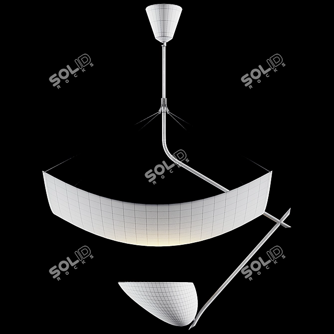 Vintage Arredoluce Hanging Lamp 3D model image 7