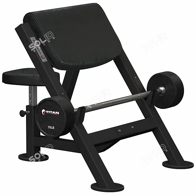 Titan Preacher Curl Bench V2 3D model image 1