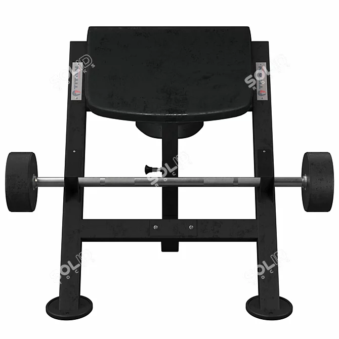 Titan Preacher Curl Bench V2 3D model image 3