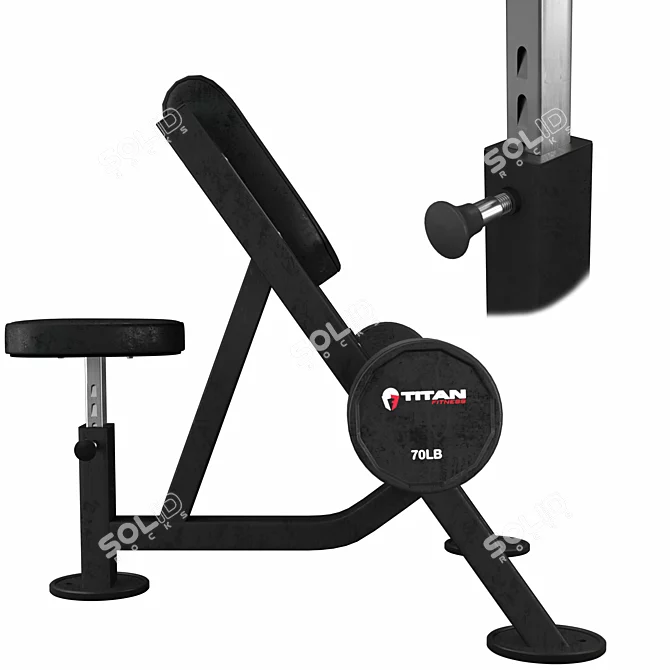 Titan Preacher Curl Bench V2 3D model image 4