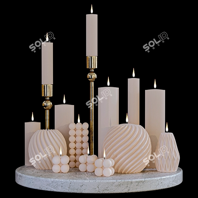 Title: Candle Collection 3D Models 3D model image 1