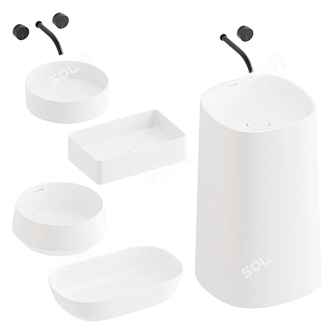 Aquabella Sinks, Falper Faucets: Modern Elegance 3D model image 1