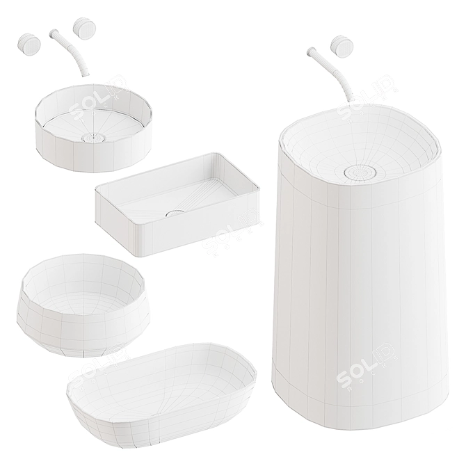 Aquabella Sinks, Falper Faucets: Modern Elegance 3D model image 3