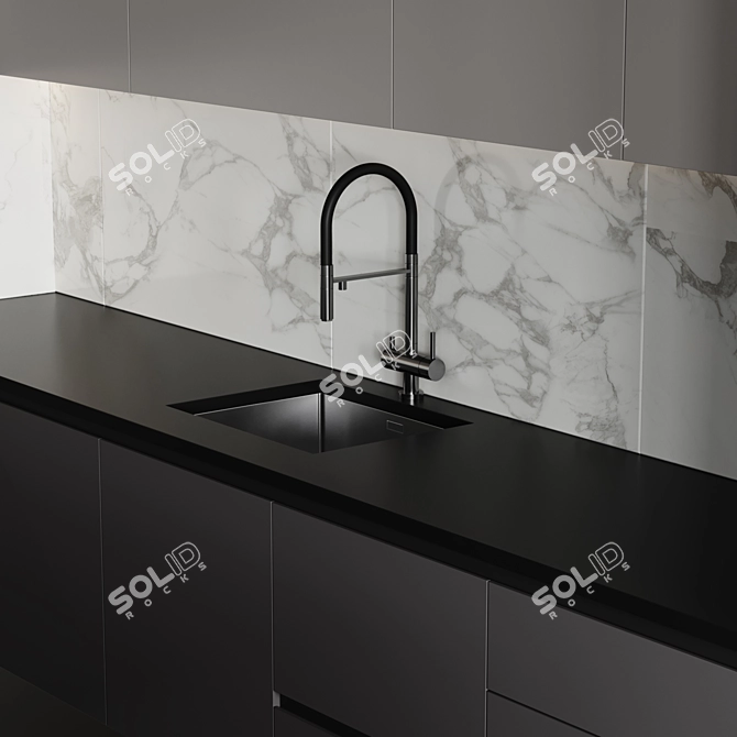 Customizable Modern Kitchen Set 3D model image 6