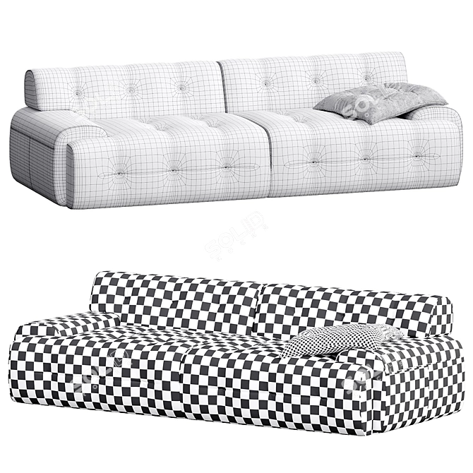 Title: Modern Blogger 3 Sofa Upgrade 3D model image 6