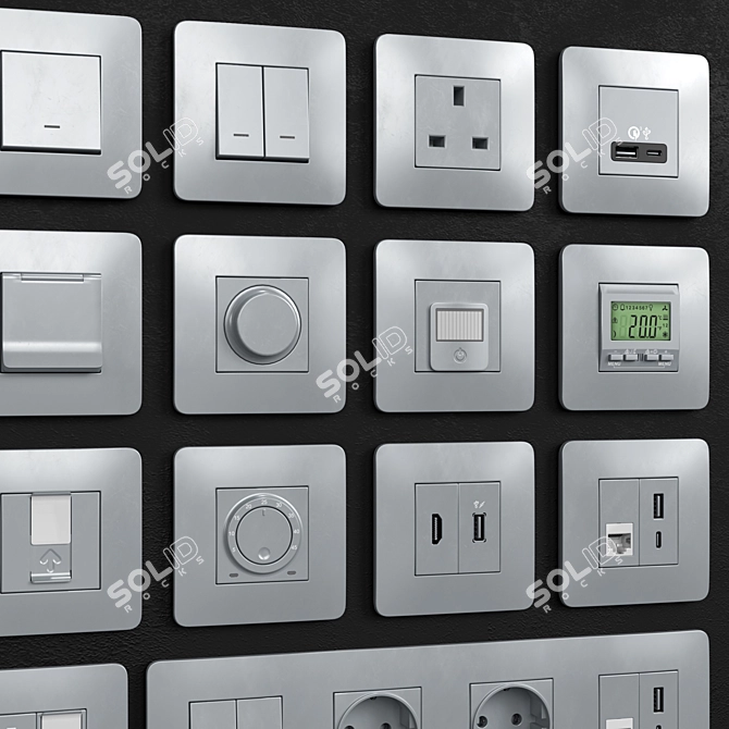 Unica Studio Switches and Sockets 3D model image 3