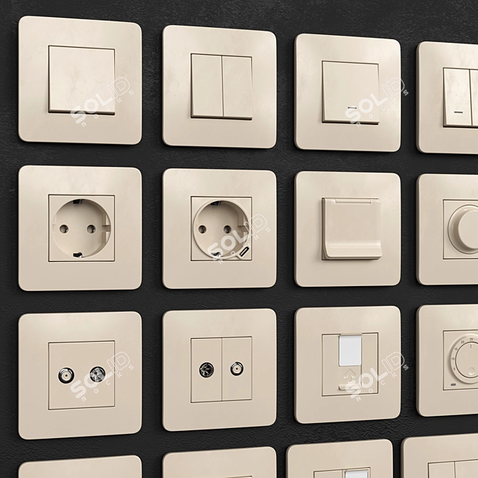 Unica Studio Switches and Sockets 3D model image 4