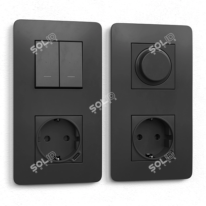 Unica Studio Switches and Sockets 3D model image 6