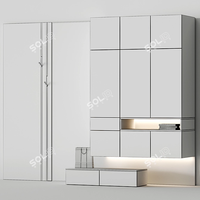 Modern Entryway Composition 3D model image 4