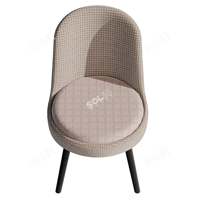 Modern Upholstered Rhys Side Chair 3D model image 3