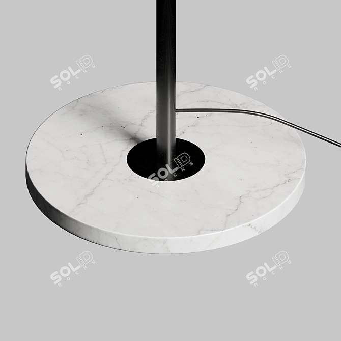 Contemporary Marble Base Glass Floor Lamp 3D model image 3