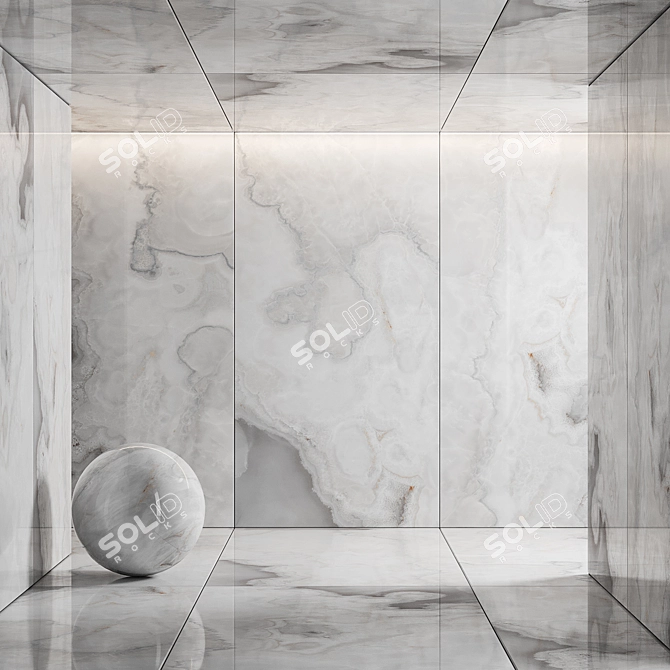 Luxury Onyx Grey Ceramic Tile 3D model image 1