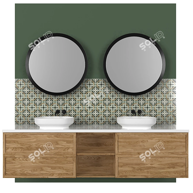 Modern Bathroom Furniture Set 2016 3D model image 1