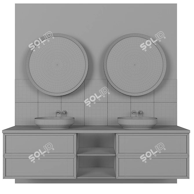 Modern Bathroom Furniture Set 2016 3D model image 3