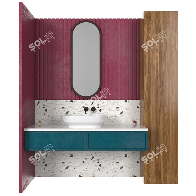 Modern Vray Bathroom Furniture Set 3D model image 1