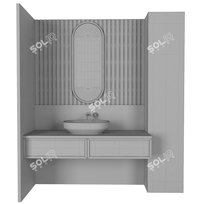 Modern Vray Bathroom Furniture Set 3D model image 3