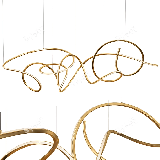 Elegant Inari Chandelier Light 3D model image 1