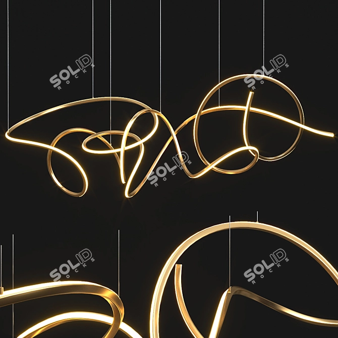 Elegant Inari Chandelier Light 3D model image 2
