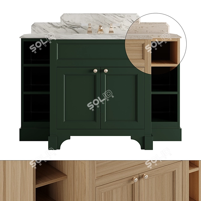 Elegant Bathroom Vanity Set 3D model image 1