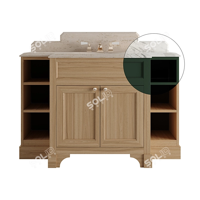 Elegant Bathroom Vanity Set 3D model image 2