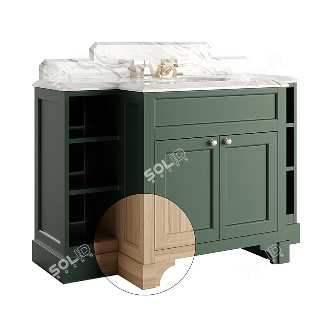 Elegant Bathroom Vanity Set 3D model image 3