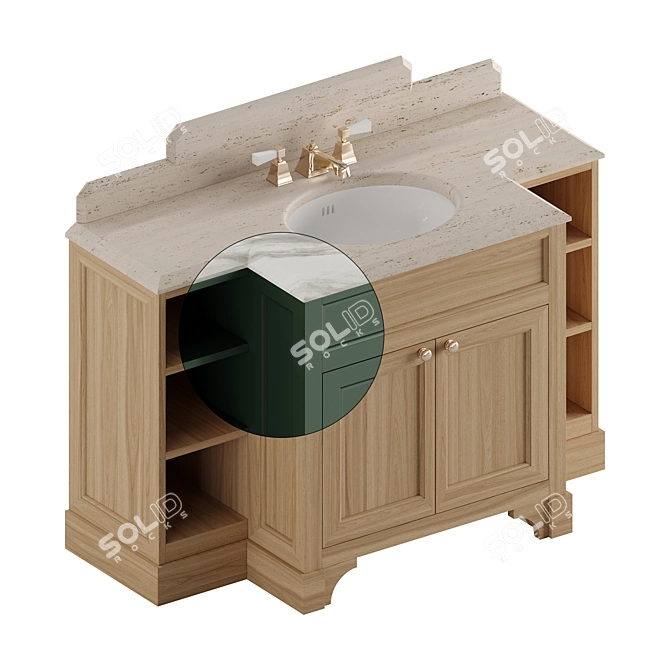 Elegant Bathroom Vanity Set 3D model image 5