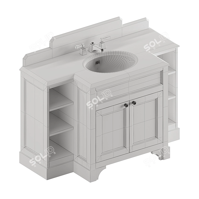 Elegant Bathroom Vanity Set 3D model image 6