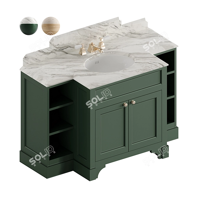 Elegant Bathroom Vanity Set 3D model image 7