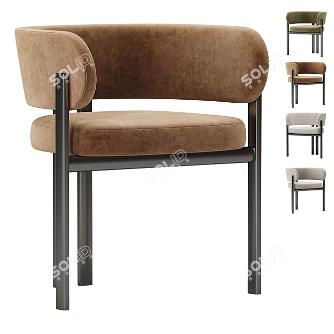 Bay Metal Armchair by NatureDesign 3D model image 1