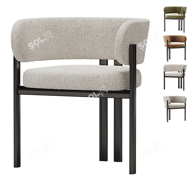 Bay Metal Armchair by NatureDesign 3D model image 2