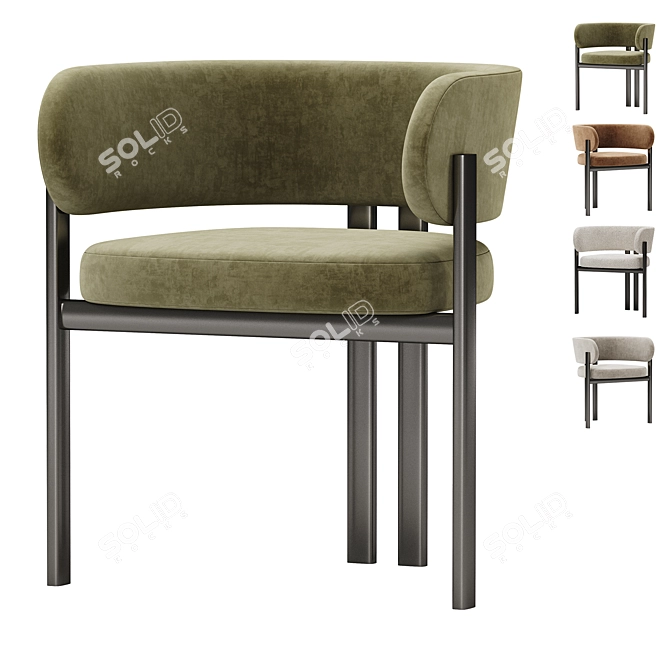 Bay Metal Armchair by NatureDesign 3D model image 4