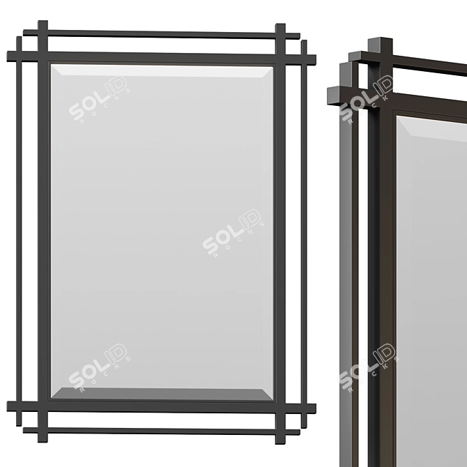 Industrial Chic Accent Mirror 3D model image 1