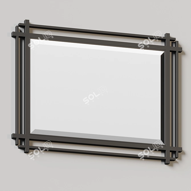 Industrial Chic Accent Mirror 3D model image 2