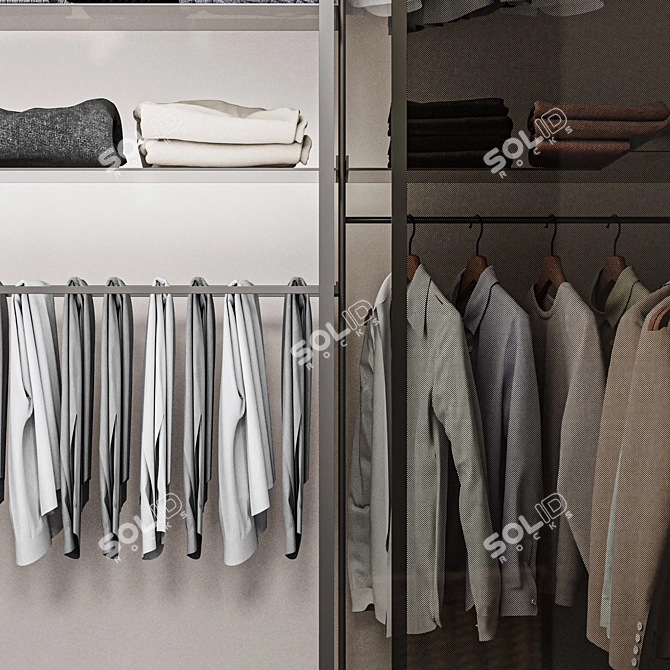 Modern Style Wardrobe System with Storage 3D model image 3