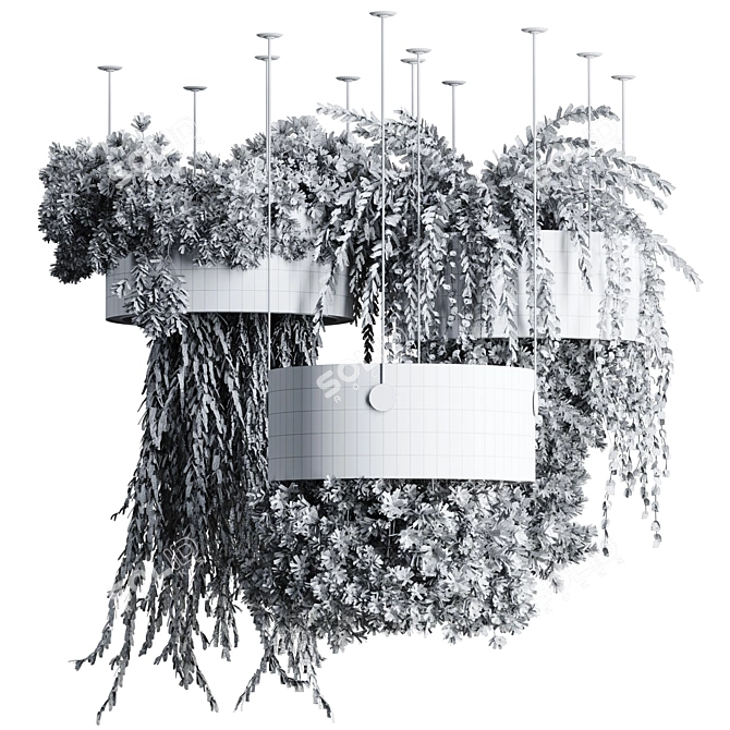 High-Quality Hanging Plant Set 3D model image 5