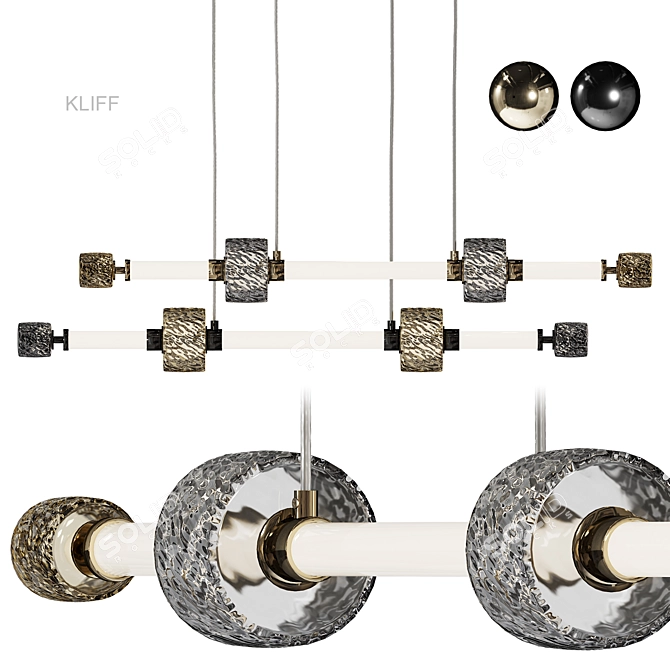 ODEON LIGHT KLIFF Chandelier Set 3D model image 1