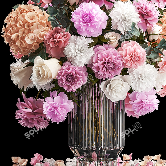 Spring Blooms Vase Arrangement 3D model image 5