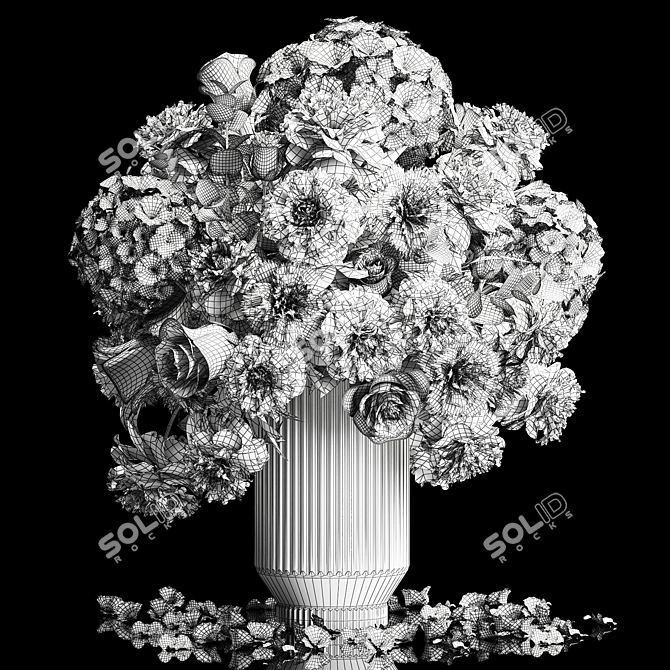 Spring Blooms Vase Arrangement 3D model image 6