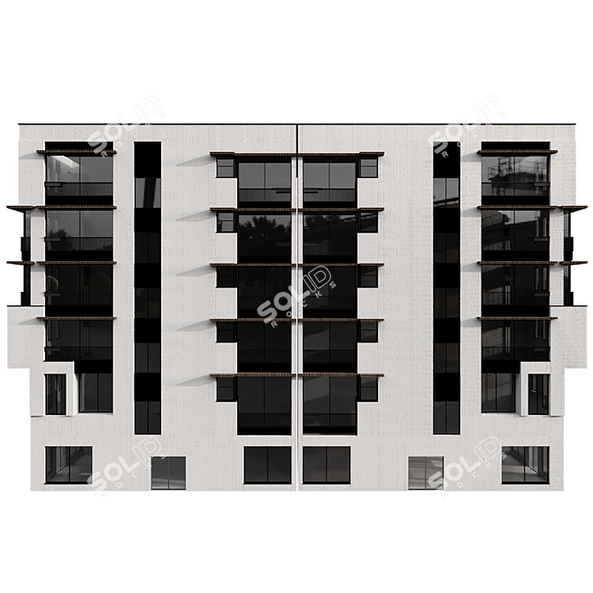 Modern Residential Building Architecture 3D model image 4